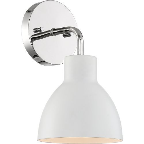 Nuvo Lighting 60-6781 Sloan 1 Bulb Wall Sconce - Polished Nickel / White