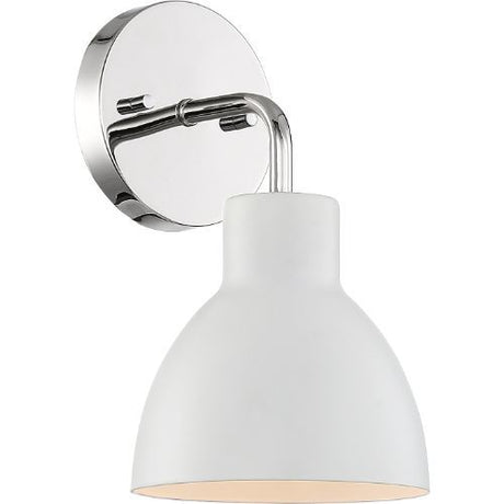 Nuvo Lighting 60-6781 Sloan 1 Bulb Wall Sconce - Polished Nickel / White