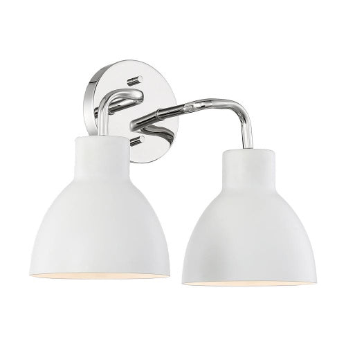 Nuvo Lighting 60-6782 Sloan 2 Bulb Bathroom Light - Polished Nickel / White