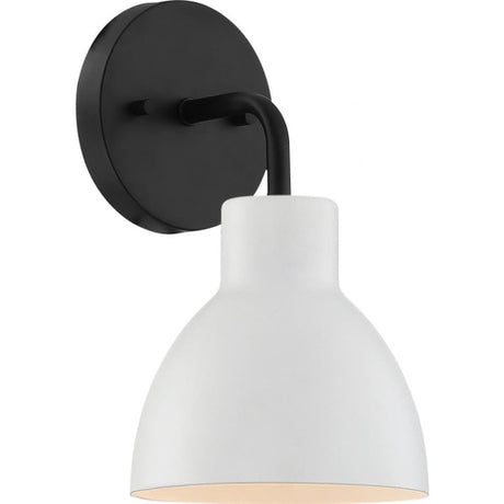 Nuvo Lighting 60-6784 Sloan 1 Bulb Wall Sconce - Matte Black / White