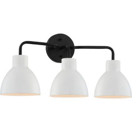 Nuvo Lighting 60-6786 Sloan 3 Bulb Bathroom Light - Matte Black / White
