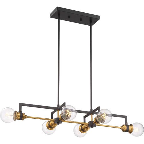 Nuvo Lighting 60-6977 Intention Linear Pendant - Warm Brass / Black