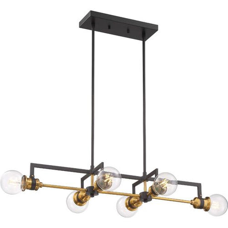 Nuvo Lighting 60-6977 Intention Linear Pendant - Warm Brass / Black