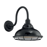 Nuvo Lighting 60-7002 Newbridge Outdoor Entrance Wall Light - Gloss Black / Silver