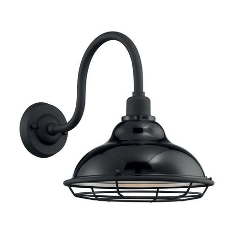 Nuvo Lighting 60-7002 Newbridge Outdoor Entrance Wall Light - Gloss Black / Silver