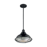 Nuvo Lighting 60-7004 Newbridge Mini Pendant - Gloss Black / Silver