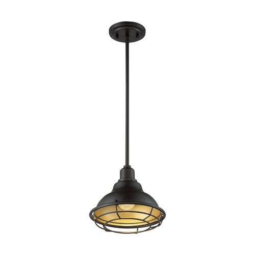 Nuvo Lighting 60-7013 Newbridge Mini Pendant - Dark Bronze / Gold