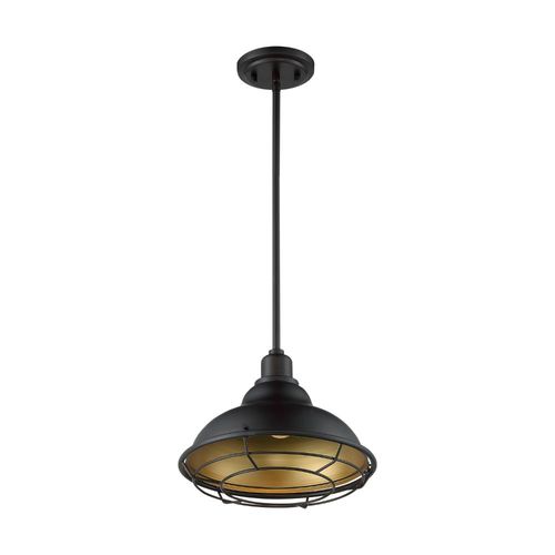 Nuvo Lighting 60-7014 Newbridge Mini Pendant - Dark Bronze / Gold