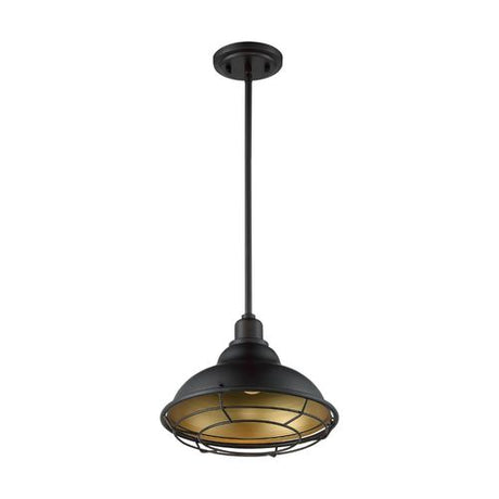 Nuvo Lighting 60-7014 Newbridge Mini Pendant - Dark Bronze / Gold