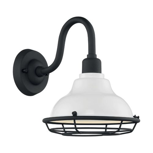 Nuvo Lighting 60-7021 Newbridge Outdoor Entrance Wall Light - Gloss White / Textured Black