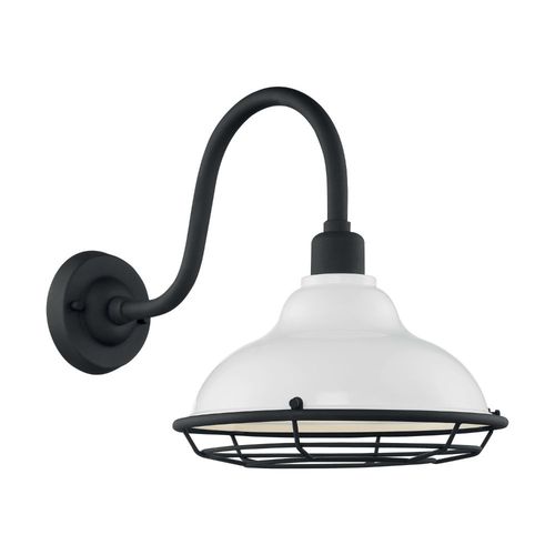 Nuvo Lighting 60-7022 Newbridge Outdoor Entrance Wall Light - Gloss White / Textured Black