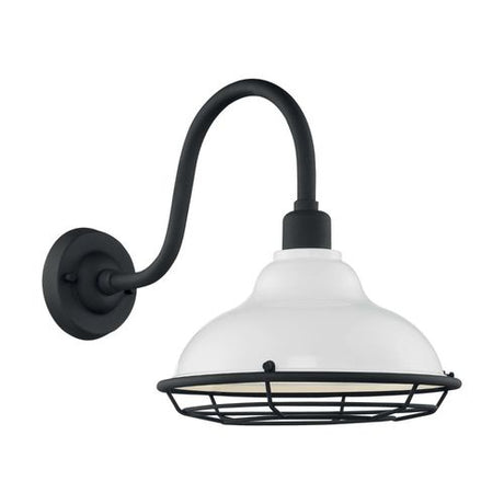 Nuvo Lighting 60-7022 Newbridge Outdoor Entrance Wall Light - Gloss White / Textured Black