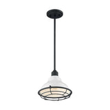 Nuvo Lighting 60-7023 Newbridge Mini Pendant - Gloss White / Black Accents