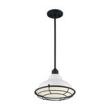 Nuvo Lighting 60-7024 Newbridge Mini Pendant - Gloss White / Black Accents