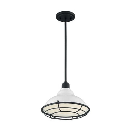 Nuvo Lighting 60-7024 Newbridge Mini Pendant - Gloss White / Black Accents