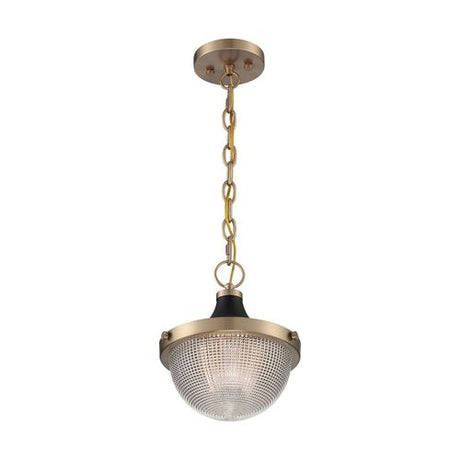 Nuvo Lighting 60-7059 Faro Down Light Pendant - Burnished Brass / Black Accents
