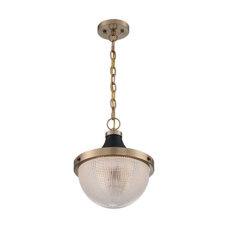 Nuvo Lighting 60-7060 Faro Down Light Pendant - Burnished Brass / Black Accents