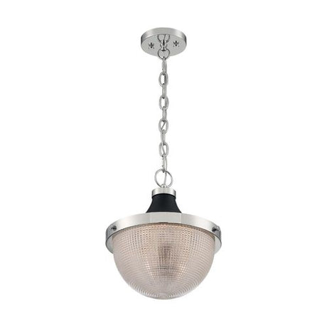 Nuvo Lighting 60-7070 Faro Down Light Pendant - Polished Nickel / Black Accents