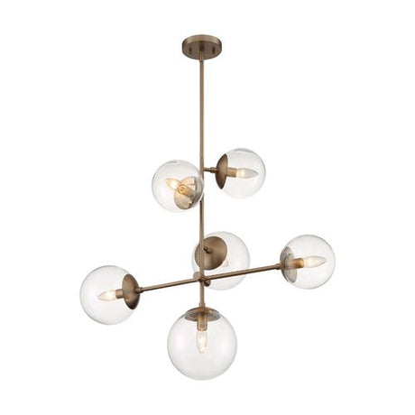 Nuvo Lighting 60-7125 Sky Down Light Pendant - Matte Black / Brass Accents