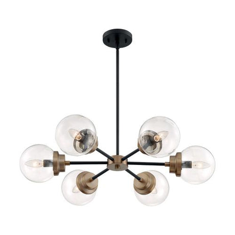 Nuvo Lighting 60-7126 Axis Mid Sized Chandelier - Matte Black / Brass