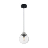 Nuvo Lighting 60-7131 Axis Mini Pendant - Matte Black / Brushed Nickel Accents