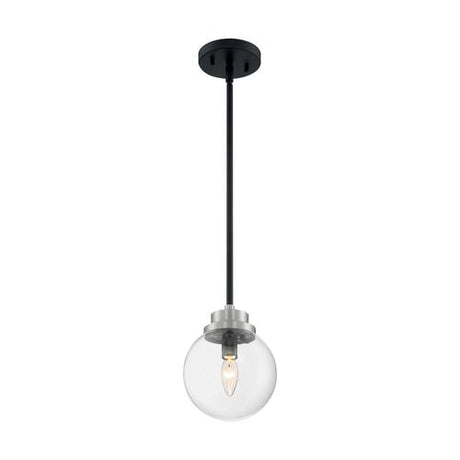 Nuvo Lighting 60-7131 Axis Mini Pendant - Matte Black / Brushed Nickel Accents