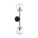 Nuvo Lighting 60-7132 Axis 2 Bulb Bathroom Light - Matte Black / Brushed Nickel Accents