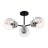 Nuvo Lighting 60-7133 Axis Semi Flush Mount Ceiling Light - Matte Black / Brushed Nickel