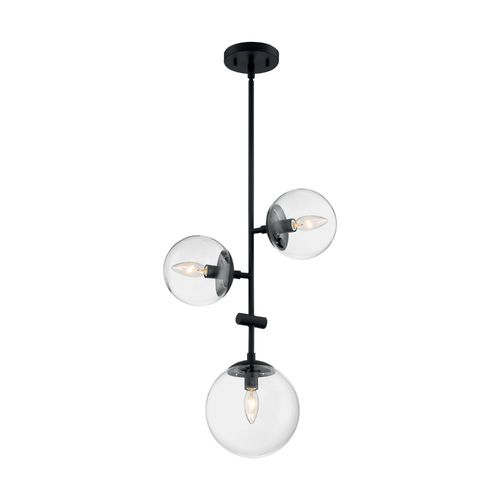 Nuvo Lighting 60-7134 Sky Down Light Pendant - Matte Black / Brushed Nickel Accents