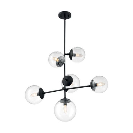 Nuvo Lighting 60-7135 Sky Down Light Pendant - Matte Black / Brushed Nickel Accents