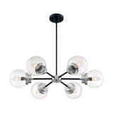 Nuvo Lighting 60-7136 Axis Mid Sized Chandelier - Matte Black / Brushed Nickel Accents