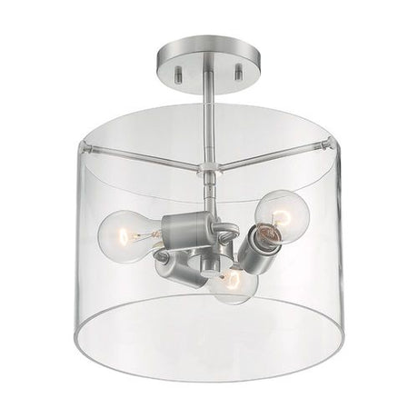 Nuvo Lighting 60-7178 Sommerset Semi Flush Mount Ceiling Light - Brushed Nickel