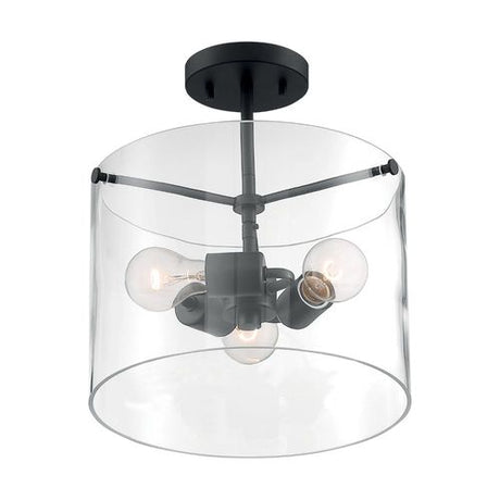 Nuvo Lighting 60-7278 Sommerset Semi Flush Mount Ceiling Light - Matte Black
