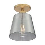 Nuvo Lighting 60-7323 Motif Semi Flush Mount Ceiling Light - Brushed Brass / Smoked Glass