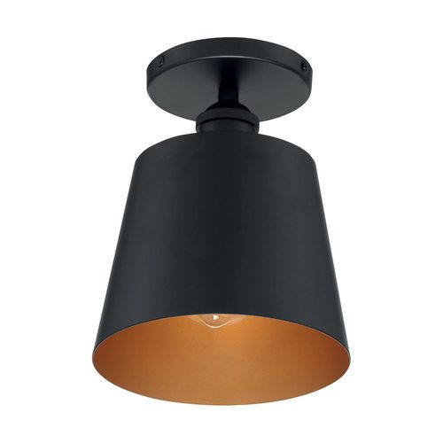 Nuvo Lighting 60-7331 Motif Semi Flush Mount Ceiling Light - Black / Gold Accents