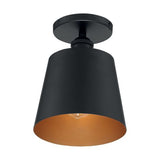 Nuvo Lighting 60-7331 Motif Semi Flush Mount Ceiling Light - Black / Gold Accents