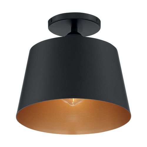 Nuvo Lighting 60-7332 Motif Semi Flush Mount Ceiling Light - Black / Gold Accents