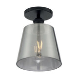 Nuvo Lighting 60-7333 Motif Semi Flush Mount Ceiling Light - Black / Smoked Glass