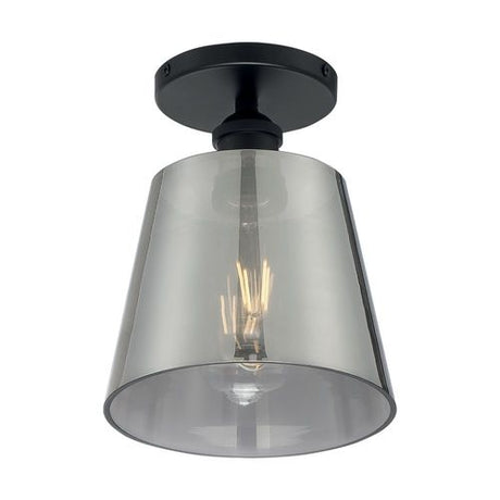 Nuvo Lighting 60-7333 Motif Semi Flush Mount Ceiling Light - Black / Smoked Glass