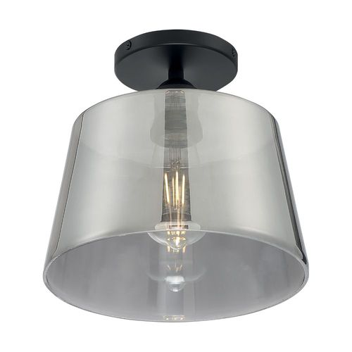 Nuvo Lighting 60-7334 Motif Semi Flush Mount Ceiling Light - Black / Smoked Glass