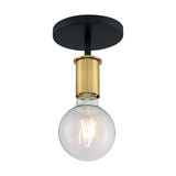 Nuvo Lighting 60-7343 Ryder Semi Flush Mount Ceiling Light - Black / Brushed Brass