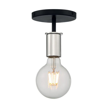 Nuvo Lighting 60-7353 Ryder Semi Flush Mount Ceiling Light - Black / Polished Nickel