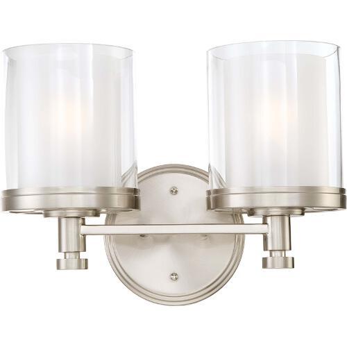 Nuvo Lighting 60-4642 Decker 2 Bulb Bathroom Light - Brushed Nickel