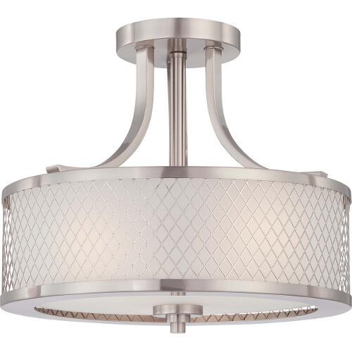 Nuvo Lighting 60-4692 Fusion Semi Flush Mount Ceiling Light - Brushed Nickel