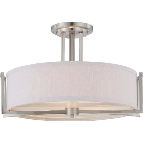Nuvo Lighting 60-4758 Gemini Semi Flush Mount Ceiling Light - Brushed Nickel