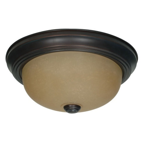 Nuvo Lighting 60-1255 Flush Dome Flush Mount Ceiling Light - Mahogany Bronze / Champagne
