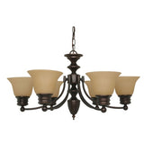 Nuvo Lighting 60-1274 Empire Mid Sized Chandelier - Mahogany Bronze / Champagne
