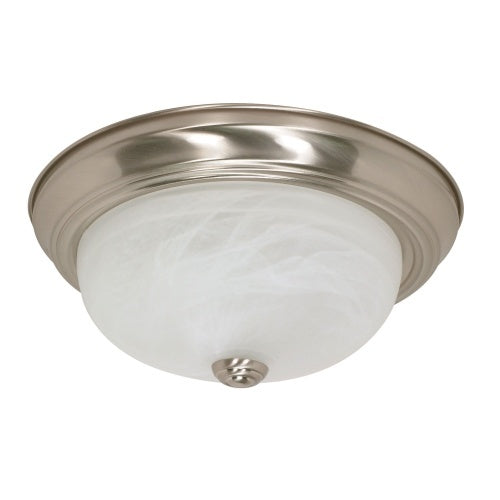Nuvo Lighting 60-197 Flush Dome Flush Mount Ceiling Light - Brushed Nickel / Alabaster