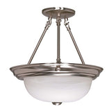 Nuvo Lighting 60-201 Semi Flush Mount Ceiling Light - Brushed Nickel / Alabaster