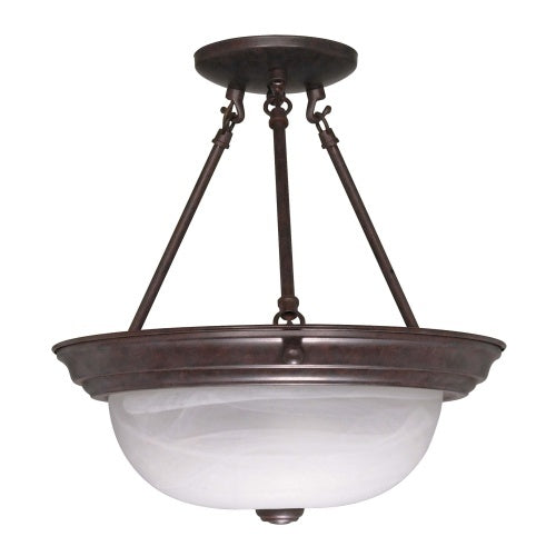 Nuvo Lighting 60-209 Semi Flush Mount Ceiling Light - Old Bronze / Alabaster